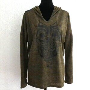 No Boundaries, green owl hoodie with black lace back